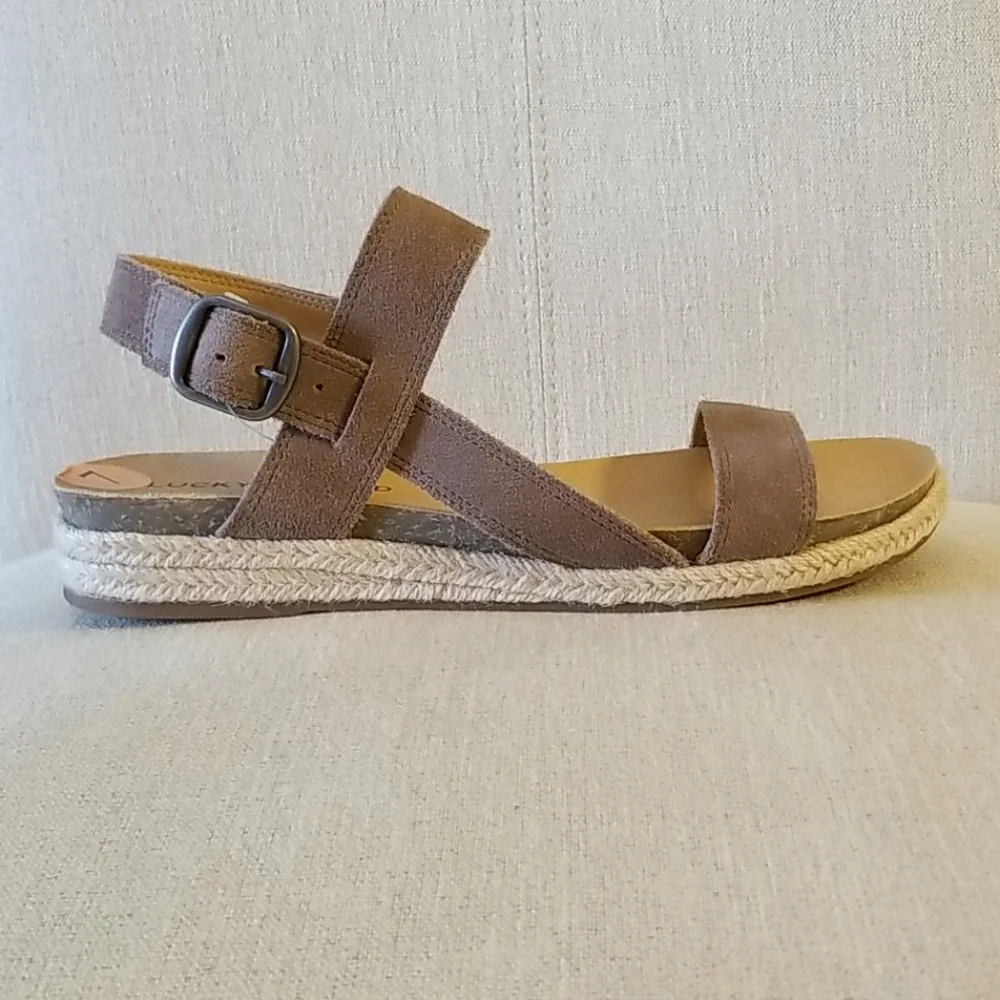 Lucky Brand Gadine Leather Jute Sandals - Picture 2 of 14